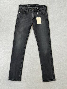 AG Adriano Goldschmied Mens Size 28Wx32L* Tellis Modern Slim Stretch Black Jeans